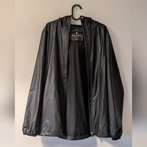 Rains Black Hooded Rain Shell